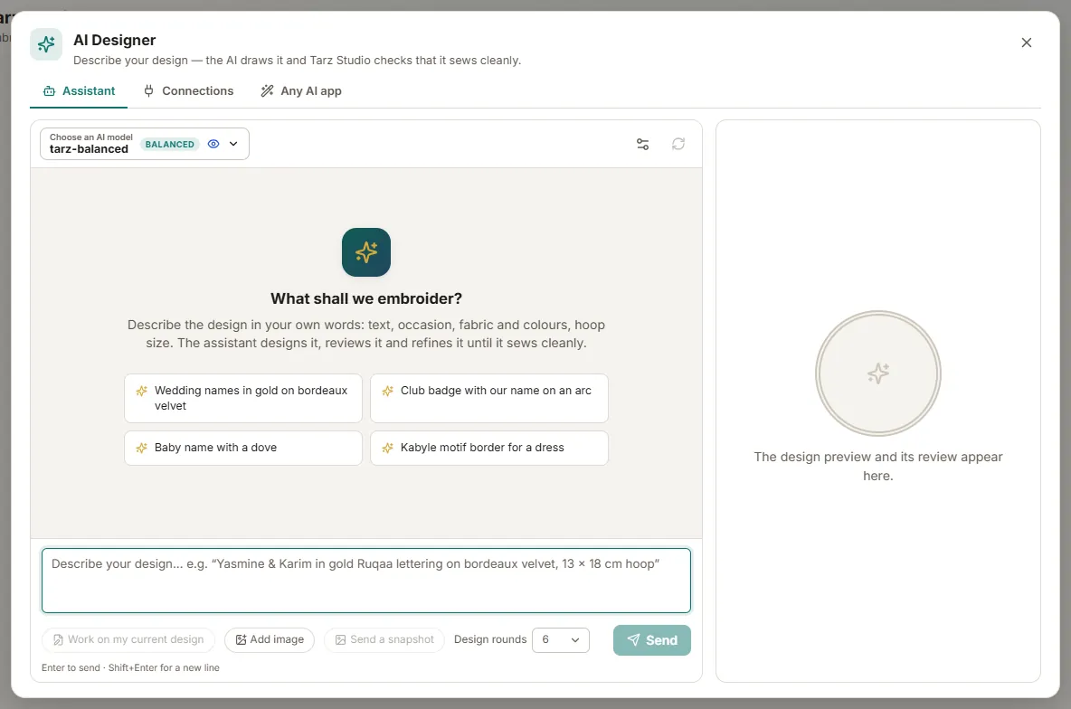 The AI assistant with the review panel