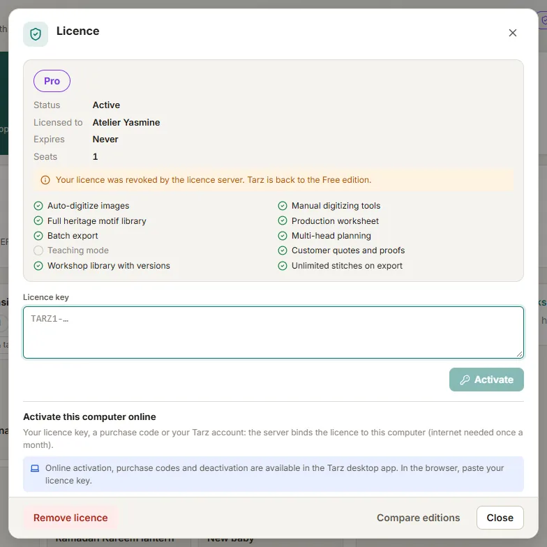 Activation messages and how to solve them