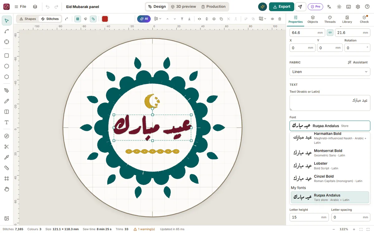 Embroidery fonts on the store
