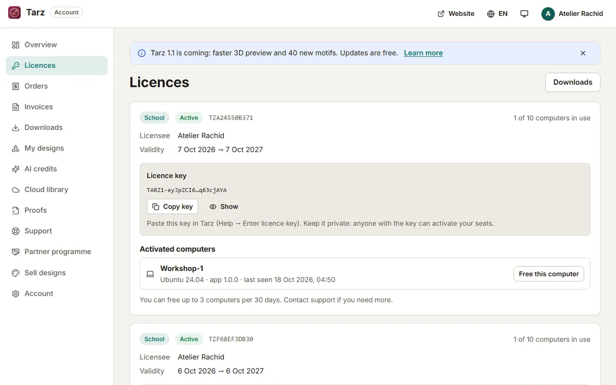Move your licence to a new computer