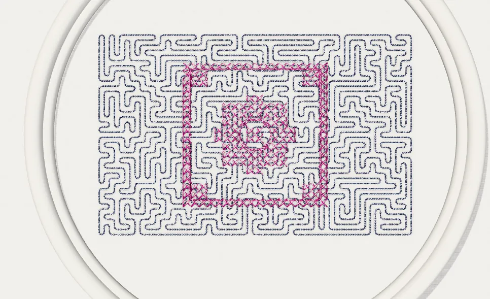 Stipple fill on a quilted background