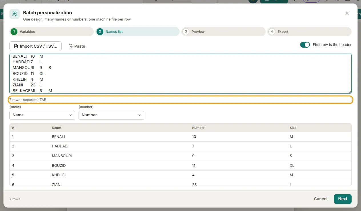 Matching CSV columns