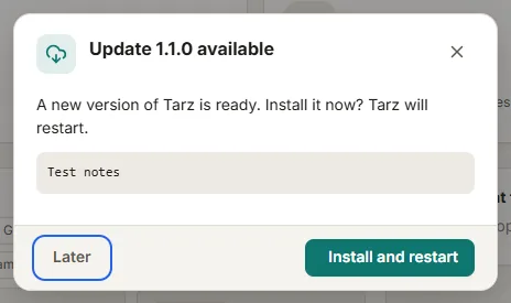 Updating Tarz